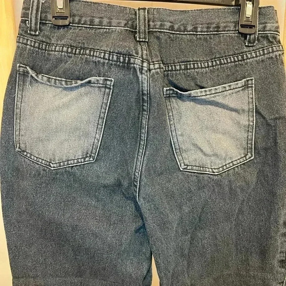 ✨Simple Society size 11 cut hem Black and grey high-waisted straight-leg jeans - Picture 4 of 11